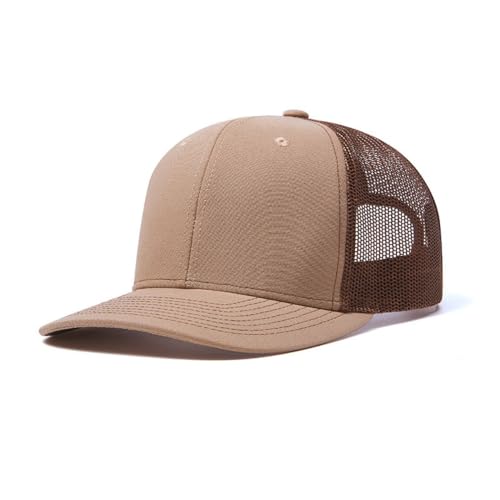 Wambere Truckercap Herren,Trucker Cap mit Mesh Netz,Meshcap größenverstellbar Baseball Cap,Sommer atmungsaktive Sun Cap,mit verstellbarem Schnallenverschluss für Draußen,Sport und Reisen,Khaki+Kaffee von Wambere