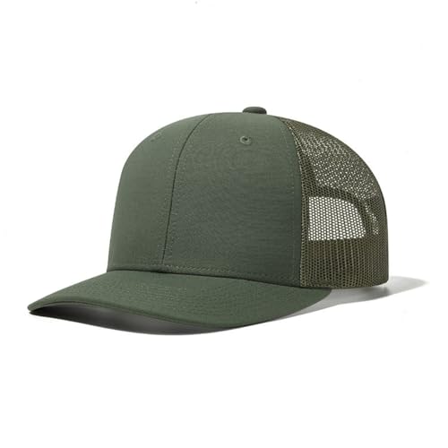 Wambere Truckercap Herren,Trucker Cap mit Mesh Netz,Meshcap größenverstellbar Baseball Cap,Sommer atmungsaktive Sun Cap,mit verstellbarem Schnallenverschluss für Draußen,Sport und Reisen,Dunkles Oliv von Wambere
