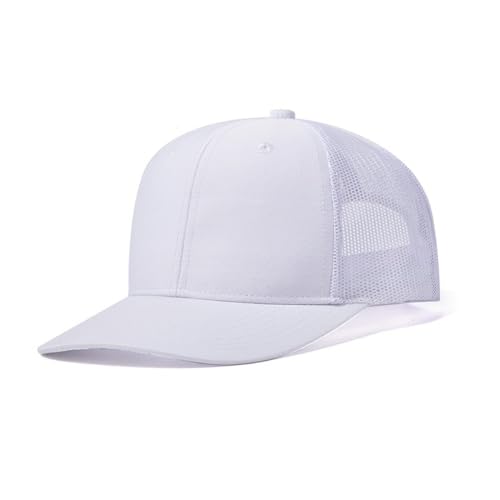 Wambere Truckercap Herren,Trucker Cap mit Mesh Netz,Meshcap größenverstellbar Baseball Cap,Sommer atmungsaktive Sun Cap,mit verstellbarem Schnallenverschluss für Draußen,Sport und Reisen,Weiß von Wambere