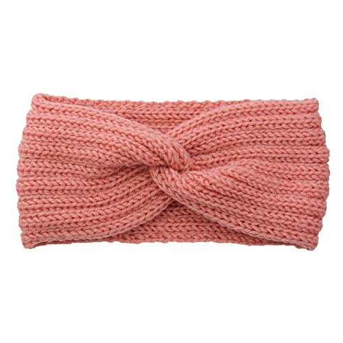 Winter Häkelarbeit Stirnband Mädchen Frauen Haarband Verdicken Stirnbänder Kopfband Haarband Ohrenwärmer Headwrap für Einkaufen Skifahren Laufen,Rosa A von Wambere