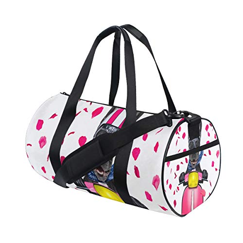 In Love for Valentine French Bulldog Sporttasche, Reisetasche, Reisetasche mit verstellbarem Riemen, Motorrad-Hunderucksack, Wochenendtasche, Gepäcktasche für Männer und Frauen, mehrfarbig, von Wamika