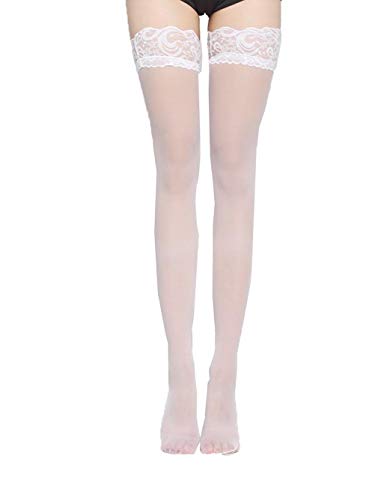 Wamvp Damen Halterlose Schenkel Spitzen Strümpfe Elegant Fein von Wamvp