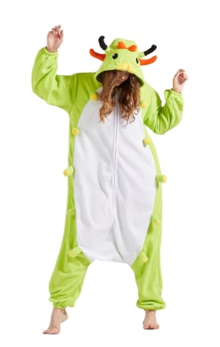 Wamvp Erwachsene Pyjamas Onesies Unisex Tier Jumpsuit Schlafanzug Kostuem Cosplay Halloween Weihnachten Fasching Sleepsuit von Wamvp