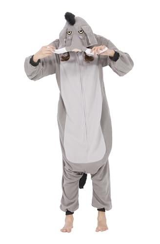 Wamvp Erwachsene Pyjamas Onesies Unisex Tier Jumpsuit Schlafanzug Kostuem Cosplay Halloween Weihnachten Fasching Sleepsuit von Wamvp