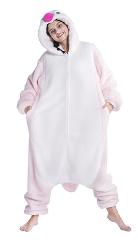 Wamvp Erwachsene Pyjamas Onesies Unisex Tier Jumpsuit Schlafanzug Kostuem Cosplay Halloween Weihnachten Fasching Sleepsuit von Wamvp