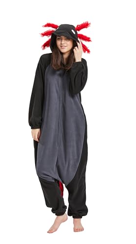 Wamvp Erwachsene Pyjamas Onesies Unisex Tier Jumpsuit Schlafanzug Kostuem Cosplay Halloween Weihnachten Fasching Sleepsuit von Wamvp