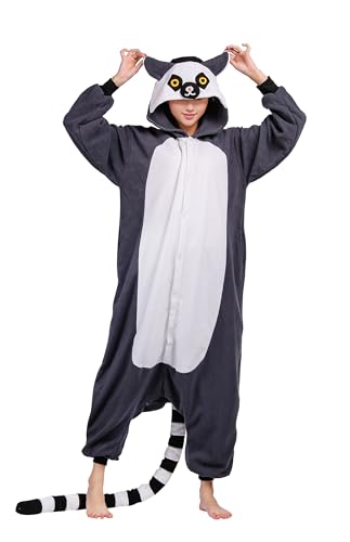 Wamvp Erwachsene Pyjamas Onesies Unisex Tier Jumpsuit Schlafanzug Kostuem Cosplay Halloween Weihnachten Fasching Sleepsuit von Wamvp