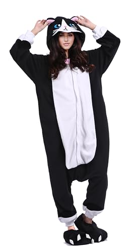 Wamvp Erwachsene Pyjamas Onesies Unisex Tier Jumpsuit Schlafanzug Kostuem Cosplay Halloween Weihnachten Fasching Sleepsuit von Wamvp