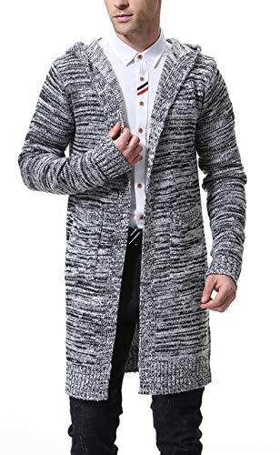 Wamvp Herren Strickjacke Pullover Lang Langarm Kapuze Sweatjacke Hoodie von Wamvp