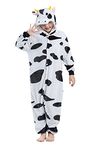 Wamvp Pyjamas Kinder Tier Kostüm für Fasching Halloween Kuh von Wamvp