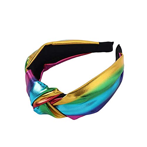 WanBeauty Stirnband Einfarbig Geknotet Breit Kunstleder Haarband Reifen Zubehör Frauen Für Das Training GYM Yoga Running Mehrfarbig von WanBeauty