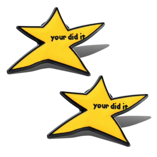 1/2/8/20 Stück Your Did It Brosche Pin Lustige Stern Emaille Pins Inspirierende Abzeichen Broschen Abschlussgeschenke für Rucksack Tasche Kleidung Trendy Schmuck Zubehör, Medium, Metall, Kein von WanBigVa