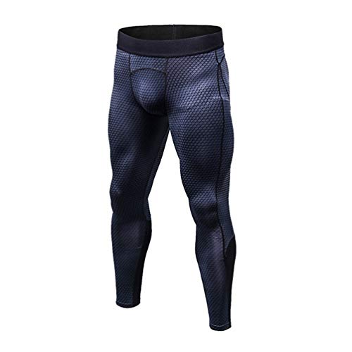 WanYangg Sport Kompressionshose Herren Lange Thermo Laufhose Warme Männer Sport Kompressions Leggings Pants Baselayer Compression Hosen Fussball Basketball Fitness Gym 19 Schwarzgrau 2XL von WanYangg