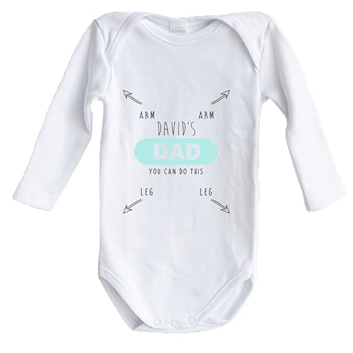 Wanapix | Baby Body Personalisiert Mit Name | Vatertagsgeschenk | Langärmliges | Verschiedene Größen und Modelle | 1 Monat | You can do von Wanapix