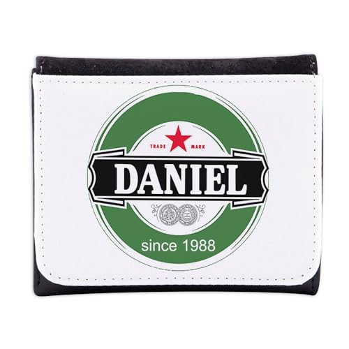 Wanapix | Herren Geldbeutel Brieftasche mit Foto und Text | Personalisierte Geldbörse für Männer | 11x9cm | Material Kunstleder | Bier von Wanapix