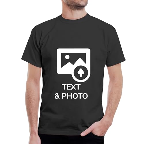 Wanapix | Herren T-Shirts Bedrucken | 1-seitig | 100% Baumwolle | Größe XXL | Farbe Schwarz | Kurze Ärmel | Digitaldruck | Maschinenwaschbar | 100% personalisiert von Wanapix