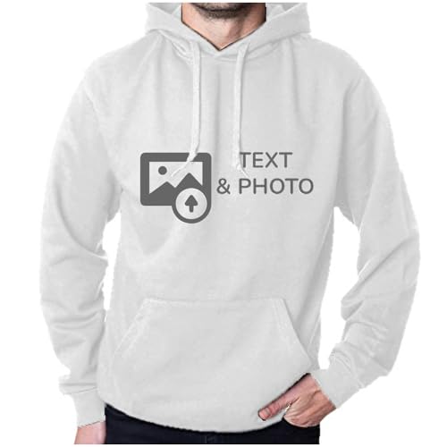 Wanapix | Hoodie Selbst Gestalten | 1-seitig | 100% Baumwolle | Größe L | Farbe Weiß | Verschiedene Größen und Farben | Maschinenwaschbar | 100% Personalisiert von Wanapix