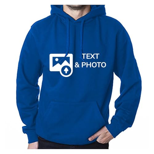 Wanapix | Hoodie Selbst Gestalten | 1-seitig | 100% Baumwolle | Größe M | Farbe Königsblau | Verschiedene Größen und Farben | Maschinenwaschbar | 100% Personalisiert von Wanapix