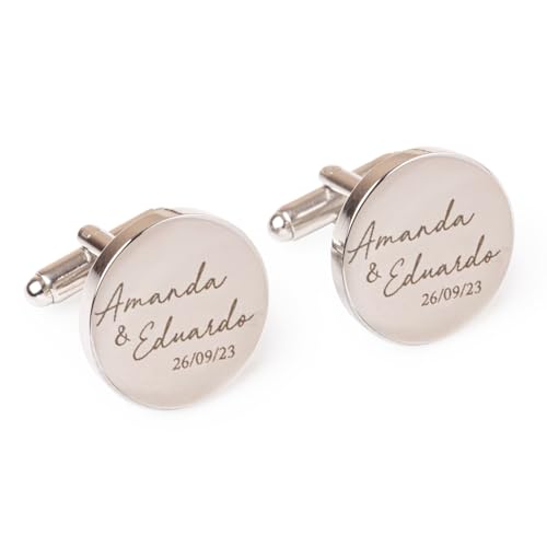 Wanapix | Manschettenknöpfe Personalisiert mit Gravur | Hemdmanschetten | Rostfreier Stahl | Manschettenknöpfe Herren | Cufflinks for men | 100% personalisiert von Wanapix