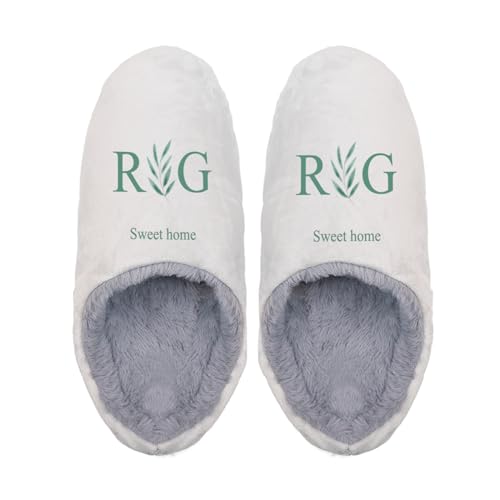 Wanapix | Personalisierte Hausschuhe | Mit Foto und Text gestalten | Unisex Pantoffeln | Größe 36-38 | Initialen von Wanapix