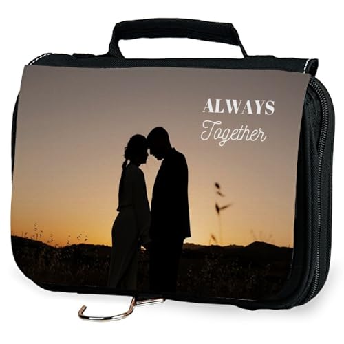 Wanapix | Personalisierte Reise Kulturbeutel mit Foto und Text | Hängende Kulturtasche für Männer und Frauen | Kosmetiktasche, Makeup-Organizer | 100% personalisiert von Wanapix