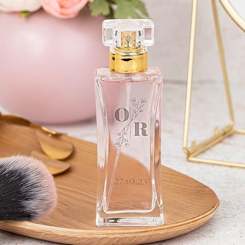 Wanapix | Personalisiertes Parfüm für Damen | Mit Name und Text personalisiert | Blumig-Fruchtig-Gourmand | Graviertes Glas. 50 ml | Originelles Geschenk | Initialen von Wanapix