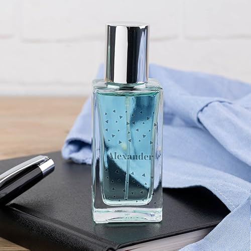 Wanapix | Personalisiertes Parfüm für Herren | Mit Name personalisiert | Blumig-Fruchtig-Gourmand | Graviertes Glas. 50 ml | Originelles Geschenk | Dreiecke von Wanapix