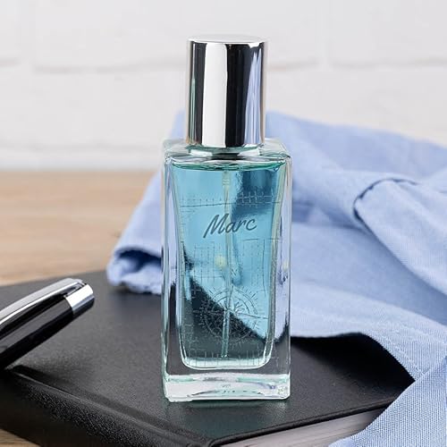 Wanapix | Personalisiertes Parfüm für Herren | Mit Name personalisiert | Blumig-Fruchtig-Gourmand | Graviertes Glas. 50 ml | Originelles Geschenk | Kompass von Wanapix