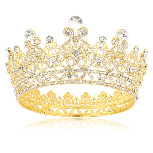 Goldenes Diadem mit Strass für Geburtstag, Hochzeit, Abschlussball, Hochzeit, Brautschmuck, Haarschmuck Goldenes Diadem mit Strass für Geburtstag, Hochzeit, Abschlussball, Hochzeit, Brautschmuck, Haarschmuck von Wanciler