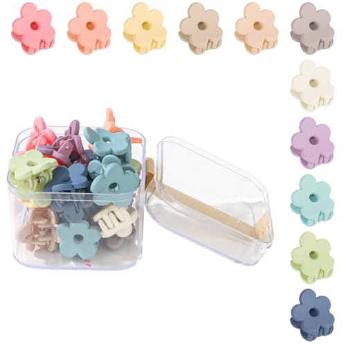 Mini-Blumen-Haarklammern für Damen, 20 Stück, kleine Haarspangen, winzige Haarklammern, matte Haarspangen von Wanciler