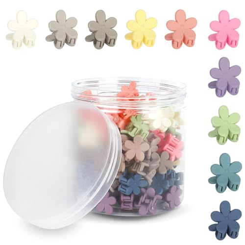 Mini-Haarklammern, kleine Haarklammern, 100 Stück, kleine Haarspangen, Kunststoff, Mini-Blumen-Haarklammern für Damen Mini-Haarklammern, kleine Haarklammern, 100 Stück, kleine Haarspangen, Kunststoff, Mini-Blumen-Haarklammern für Damen von Wanciler
