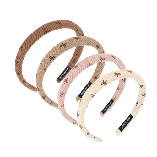 Modische dünne Stirnbänder mit gestricktem Schmetterling, 4 Stück rutschfeste Alice-Haarbänder für Frauen und Mädchen – bequeme, elegante Haar-Accessoires von Wanciler