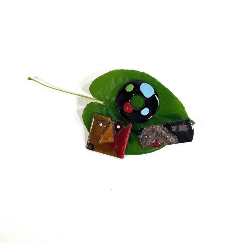 Vintage Kupfer Emaille Broschen + Anhänger - Set Aus Drei Stück Mode Accessoire Boho 70Er-Jahre 2 Vintage Kupfer Emaille Broschen + Anhänger - Set Aus Drei Stück Mode Accessoire Boho 70Er-Jahre 2 von Wandabazaa