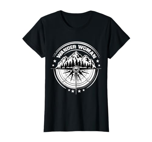 Wander Woman T-Shirt Berge & Kompass Wandern Frauen Mädchen T-Shirt Wander Woman T-Shirt Berge & Kompass Wandern Frauen Mädchen T-Shirt von Wander Woman Shop IBK