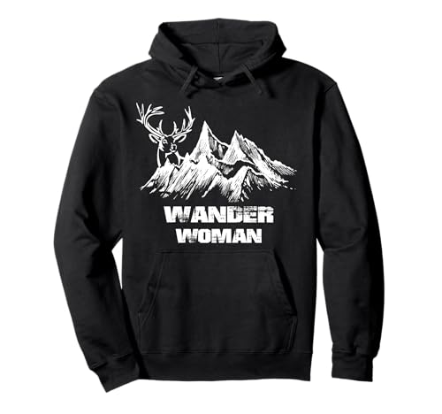Wanderwoman Shirt mit Hirsch & Berg Wandern Frauen Damen Pullover Hoodie Wanderwoman Shirt mit Hirsch & Berg Wandern Frauen Damen Pullover Hoodie von Wander Woman Shop IBK