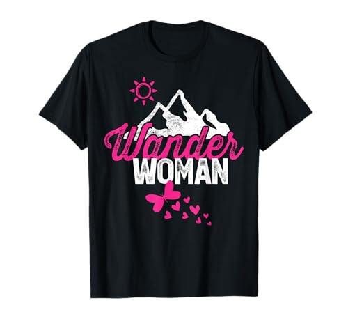 WanderWoman Frauen Mädchen lustiger Spruch Wander Woman T-Shirt WanderWoman Frauen Mädchen lustiger Spruch Wander Woman T-Shirt von WanderWoman Berg Motiv Schmetterlinge