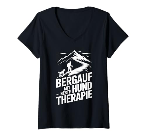 Damen Bergauf Mit Hund Beste Therapie Wandern mit Hund T-Shirt mit V-Ausschnitt Damen Bergauf Mit Hund Beste Therapie Wandern mit Hund T-Shirt mit V-Ausschnitt von Wanderer Hund Berg Natur Outdoor Abenteuer