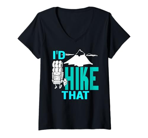 Damen Ich Würde Das Wandern Lustiger Bergabenteuer Spruch T-Shirt mit V-Ausschnitt von Wanderer Sprüche Outdoor Trekking Fan