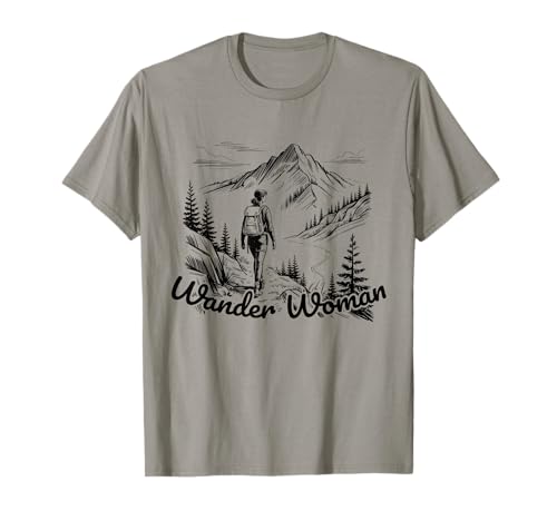 Wander Woman Wandern Bergsteigen Alpen Rucksack Tour T-Shirt von Wanderin Bergsteigerin Nordic Walking Berge Pfad