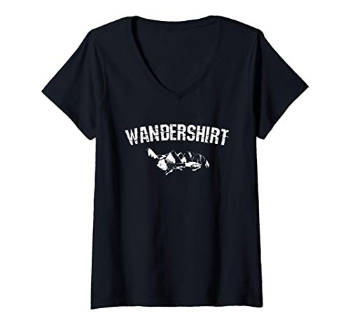 Damen Wandershirt Wandern Bergsteigen Natur Berge Spruch T-Shirt mit V-Ausschnitt Damen Wandershirt Wandern Bergsteigen Natur Berge Spruch T-Shirt mit V-Ausschnitt von Wandern, Outdoor, Klettern, Seen, Berge und Natur