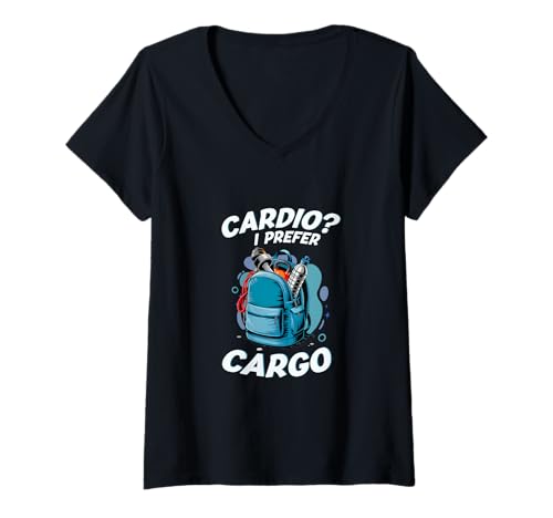 Damen Cardio I Prefer Cargo Lustiger Rucksack für Outdoor-Liebhabe T-Shirt mit V-Ausschnitt Damen Cardio I Prefer Cargo Lustiger Rucksack für Outdoor-Liebhabe T-Shirt mit V-Ausschnitt von Wandern Camping Outdoor-Abenteuer Wanderer
