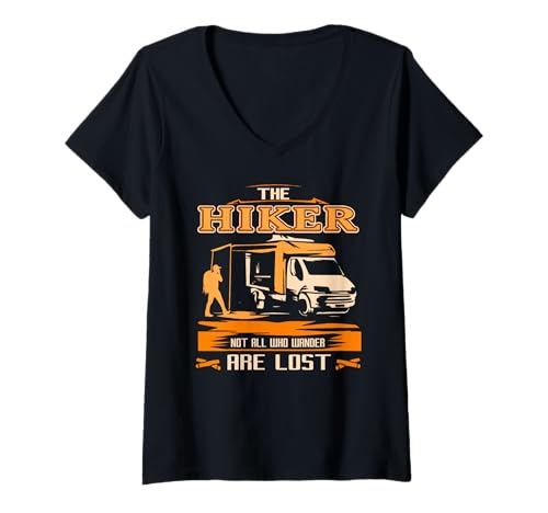 Damen Der Wanderer Nicht Alle Die Umherirren Camper Abenteuer T-Shirt mit V-Ausschnitt Damen Der Wanderer Nicht Alle Die Umherirren Camper Abenteuer T-Shirt mit V-Ausschnitt von Wandern Camping Outdoor Freunde