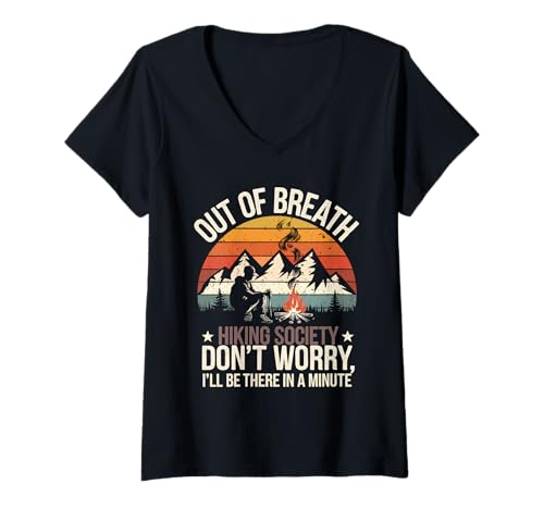 Damen Wandern Tshirt Klettern Climbing Bouldern Berge Alpen T-Shirt mit V-Ausschnitt Damen Wandern Tshirt Klettern Climbing Bouldern Berge Alpen T-Shirt mit V-Ausschnitt von Wandern Climbing Bouldern Geschenk Berge Alpen