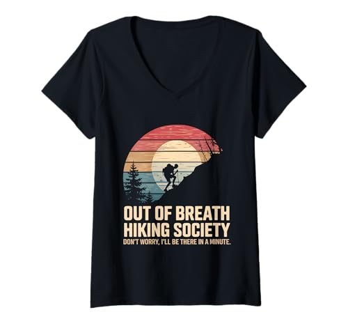 Damen Wandern Tshirt Klettern Climbing Bouldern Berge Alpen T-Shirt mit V-Ausschnitt Damen Wandern Tshirt Klettern Climbing Bouldern Berge Alpen T-Shirt mit V-Ausschnitt von Wandern Climbing Bouldern Geschenk Berge Alpen