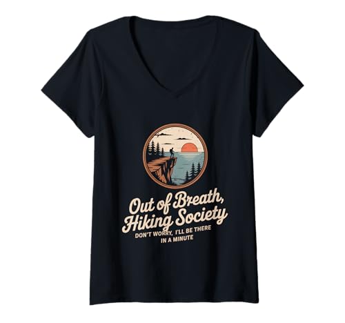 Damen Wandern Tshirt Klettern Climbing Bouldern Berge Alpen T-Shirt mit V-Ausschnitt Damen Wandern Tshirt Klettern Climbing Bouldern Berge Alpen T-Shirt mit V-Ausschnitt von Wandern Climbing Bouldern Geschenk Berge Alpen