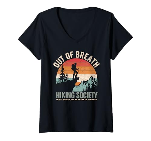 Damen Wandern Tshirt Klettern Climbing Bouldern Berge Alpen T-Shirt mit V-Ausschnitt Damen Wandern Tshirt Klettern Climbing Bouldern Berge Alpen T-Shirt mit V-Ausschnitt von Wandern Climbing Bouldern Geschenk Berge Alpen