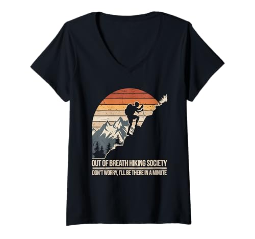 Damen Wandern Tshirt Klettern Climbing Bouldern Berge Alpen T-Shirt mit V-Ausschnitt Damen Wandern Tshirt Klettern Climbing Bouldern Berge Alpen T-Shirt mit V-Ausschnitt von Wandern Climbing Bouldern Geschenk Berge Alpen