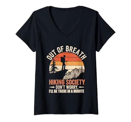 Damen Wandern Tshirt Klettern Climbing Bouldern Berge Alpen T-Shirt mit V-Ausschnitt Damen Wandern Tshirt Klettern Climbing Bouldern Berge Alpen T-Shirt mit V-Ausschnitt von Wandern Climbing Bouldern Geschenk Berge Alpen
