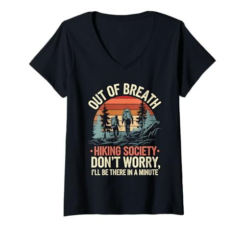 Damen Wandern Tshirt Klettern Climbing Bouldern Berge Alpen T-Shirt mit V-Ausschnitt Damen Wandern Tshirt Klettern Climbing Bouldern Berge Alpen T-Shirt mit V-Ausschnitt von Wandern Climbing Bouldern Geschenk Berge Alpen