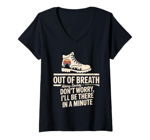 Damen Wandern Tshirt Klettern Climbing Bouldern Berge Alpen T-Shirt mit V-Ausschnitt Damen Wandern Tshirt Klettern Climbing Bouldern Berge Alpen T-Shirt mit V-Ausschnitt von Wandern Climbing Bouldern Geschenk Berge Alpen